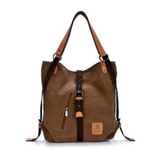 Load image into Gallery viewer, Women Canvas Casual Multifunctional Microfiber Leather Large Capacity Handbag Shoulder Bags Backpack