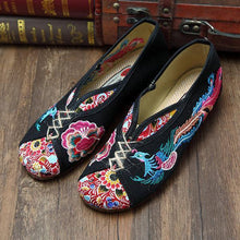 Load image into Gallery viewer, Phoenix Embroidered Old peking Vintage Flat Shoes