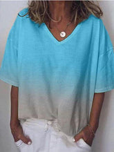 Load image into Gallery viewer, The Gradient-colored Short-sleeved T-shirt Ladies'