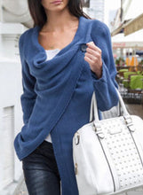 Load image into Gallery viewer, Women s Acrylic Soft Knit Long Sleeve One-Button Wrap Cardigan