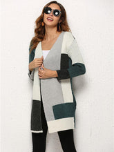 Load image into Gallery viewer, Color Matching Knitting Long Sleeves Cardigans Tops
