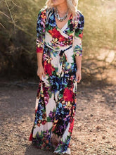 Load image into Gallery viewer, Fashion V-neck Long Sleeves Maxi Dress