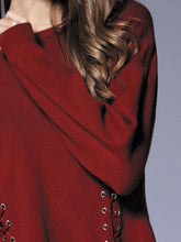 Load image into Gallery viewer, Brief Solid Color Drawstring Women Knited Sweaters