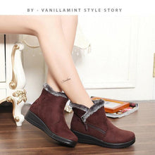 Load image into Gallery viewer, Winter Zipper Wedge Heel Keep Warm Ankle Snow Boots For Women