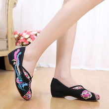 Load image into Gallery viewer, Phoenix Embroidered Old peking Vintage Flat Shoes