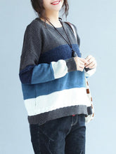 Load image into Gallery viewer, Casual Multi-color Loose Long Sleeve O-neck Women Sweaters