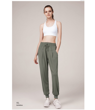 Load image into Gallery viewer, Quick drying loose fit slim sweatpants women's legged running fitness solid color pocket high waist casual Yoga Pants