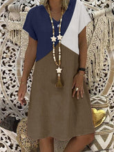 Load image into Gallery viewer, Fashion Geometric Women Casual Short Sleeve Vintage Elegant Dresses