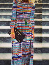 Load image into Gallery viewer, Crewneck Fashion Long Sleeve Printed Dress