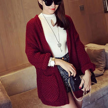 Load image into Gallery viewer, Casual Solid Color Knitted Long Cardigan