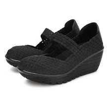 Load image into Gallery viewer, Color Match Elastic Belt Knitting Swing Slip On Platform Sport Sandals