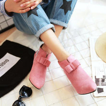 Load image into Gallery viewer, Big Size Butterfly Knot Wedge Heel Zipper Platform Ankle Boots