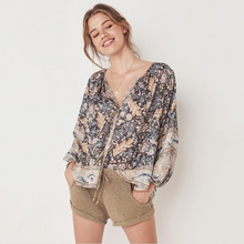 Load image into Gallery viewer, Loose Printed Blouse Bohemian Long Sleeve V-neck Blouse