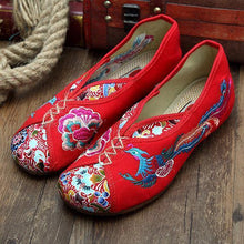 Load image into Gallery viewer, Phoenix Embroidered Old peking Vintage Flat Shoes