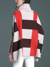 Load image into Gallery viewer, Casual Loose Plaid Turtleneck Women Sweaters