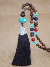 Load image into Gallery viewer, Literary Tassel Necklace Original Beaded Sweater Chain Hemp Cotton Accessories Ethnic Nepal Pendant