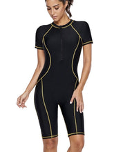 Load image into Gallery viewer, Diving Suit Short-sleeved Zipper Sunscreen Quick-drying Surfing One-piece Swimsuit