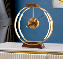 Load image into Gallery viewer, Creative clock lamp modern simple bedroom bedside light luxury decoration mobile phone intelligent wireless charging and storage lamp