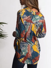 Load image into Gallery viewer, Casual V-Neck Floral Print Long Sleeve Mid-Length Blouse
