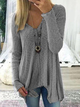 Load image into Gallery viewer, Pure Colour Pullover Sexy V-collar Irregular Jacket