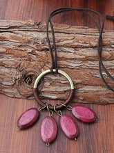Load image into Gallery viewer, National Style Fashion Necklace Wooden Long Sweater Chain Furry Cord Necklace