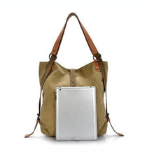 Load image into Gallery viewer, Women Canvas Casual Multifunctional Microfiber Leather Large Capacity Handbag Shoulder Bags Backpack