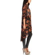 Load image into Gallery viewer, Chiffon Sun Moon Print Cardigan Sunscreen Bikini Blouse