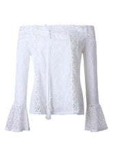 Load image into Gallery viewer, Lace Off Shoulder Flared Sleeves Cover-Ups Tops