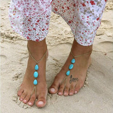 Load image into Gallery viewer, Barefoot Foot Jewelry Beads Stretch Anklet Chain