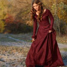 Load image into Gallery viewer, Autumn Vintage Women Medieval Renaissance Victorian Dress Cosplay Costume Princess Long Maxi Robe Femme Christmas Ball Gowns