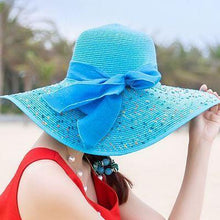 Load image into Gallery viewer, Large Brim Dots Floppy Hat Sun Hat Beach Women Hat Foldable Summer UV Protect Travel Casual Hat Female
