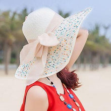 Load image into Gallery viewer, Large Brim Dots Floppy Hat Sun Hat Beach Women Hat Foldable Summer UV Protect Travel Casual Hat Female