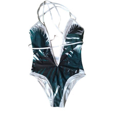 Load image into Gallery viewer, Leaf Print One Piece Beach Swimsuit Swimwear Bathing Monokini Push Up Padded Bikini
