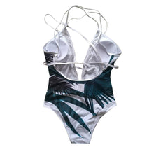 Load image into Gallery viewer, Leaf Print One Piece Beach Swimsuit Swimwear Bathing Monokini Push Up Padded Bikini