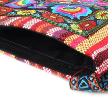 Load image into Gallery viewer, Linen Thai Embroidery Totes Shoulder Tassels National Tibet Floral Soft Bags