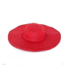 Load image into Gallery viewer, Solid Color Fashion Seaside Sun Visor Hat Large Brimmed Straw Sun Hat Folding Beach Hat