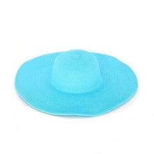 Load image into Gallery viewer, Solid Color Fashion Seaside Sun Visor Hat Large Brimmed Straw Sun Hat Folding Beach Hat