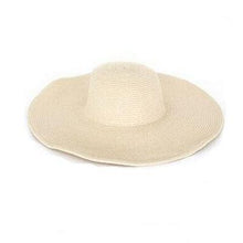 Load image into Gallery viewer, Solid Color Fashion Seaside Sun Visor Hat Large Brimmed Straw Sun Hat Folding Beach Hat