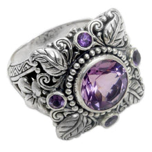 Load image into Gallery viewer, Vintage Boho Flower Purple Crystal Finger Ring Bohemian Jewelry