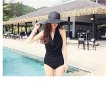 Load image into Gallery viewer, Solid Color Fashion Seaside Sun Visor Hat Large Brimmed Straw Sun Hat Folding Beach Hat