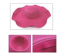Load image into Gallery viewer, Solid Color Fashion Seaside Sun Visor Hat Large Brimmed Straw Sun Hat Folding Beach Hat