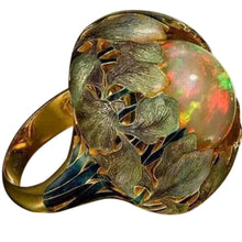 Load image into Gallery viewer, Flower Stone Opal Anel Exaggerated Personality Fabulous Anillos Ring