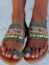 Load image into Gallery viewer, Summer Coin Beach Women Slippers Flip Flops Sandals