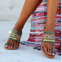 Load image into Gallery viewer, Summer Coin Beach Women Slippers Flip Flops Sandals