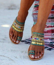 Load image into Gallery viewer, Summer Coin Beach Women Slippers Flip Flops Sandals