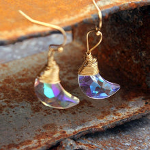 Load image into Gallery viewer, Bling Crystal Magic Moon Eardrop Pendant Handmade Wire Earrings