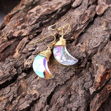 Load image into Gallery viewer, Bling Crystal Magic Moon Eardrop Pendant Handmade Wire Earrings