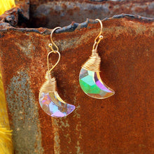 Load image into Gallery viewer, Bling Crystal Magic Moon Eardrop Pendant Handmade Wire Earrings