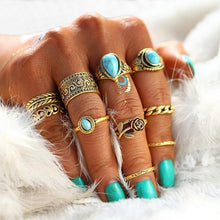 Load image into Gallery viewer, Creative 10PCS Set Simple Vintage Metal Geometric Ring