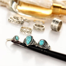 Load image into Gallery viewer, Creative 10PCS Set Simple Vintage Metal Geometric Ring